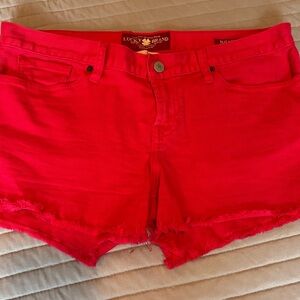 Lucky Brand Red Riley Cut off Shorts size 6/28